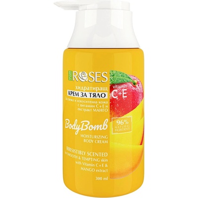 Nature of Agiva Roses Хидратиращ крем за тяло Body Bomb, с помпа, 300 ml