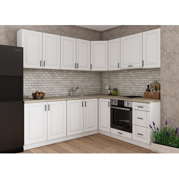 Ъглова кухня Soft Premier 10 бял и МДФ бял