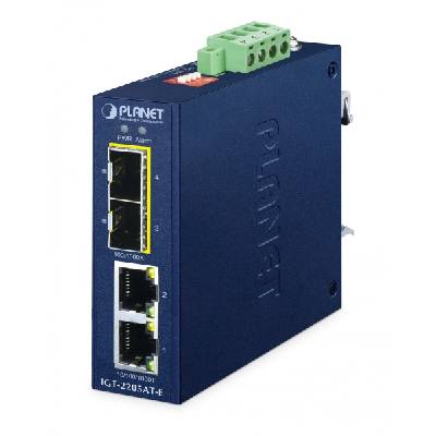 IP40 Compact size 2-Port 100/1000X SFP + 2-Port 10/100/1000T Media Converter мрежов медиен конвертор 1000 Мбит/с Син (IGT-2205AT-E)