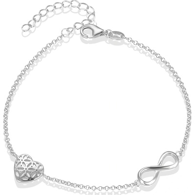 AGATO Stříbrný náramek s nekonečnem a srdcem AGB634/21