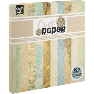 Craft ID Дизайнерска хартия, 20 х 20 cm, 100 листа, кафява