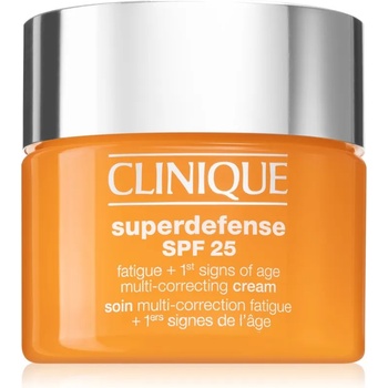 Clinique Superdefense SPF 25 Fatigue + 1st Signs Of Age Multi-Correcting Cream крем против първи белези на стареене за суха и смесена кожа SPF 25 50ml