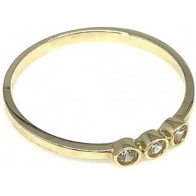 Diante Zlatý prsten s bílým kamenem 59631531