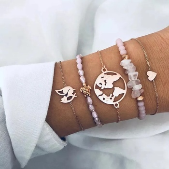 Image 1 of Гривни розови комплект от пет броя