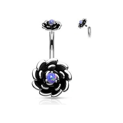 Šperky4U piercing do pupíku Antique Rose fialový opál WP0043-A
