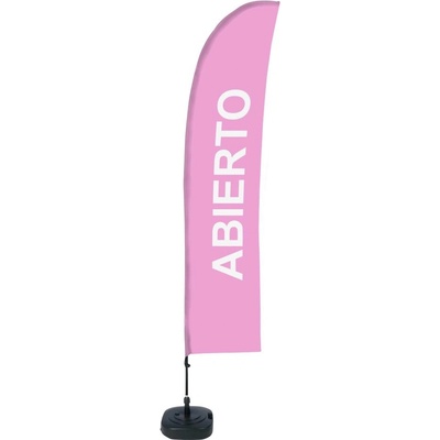 Jansen Display Beach Flag Budget Wind Complete Set Open Pink Spanish ECO, 1010 x 4305 mm