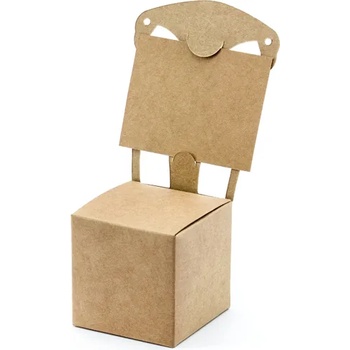 Image 1 of PartyDeco Кутия във формата на стол с етикет - крафт 10 бр