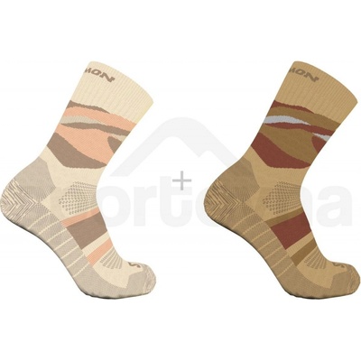 Salomon Turistické ponožky Out Alps Crew 2-Pack LC2261500 curry/shortbread