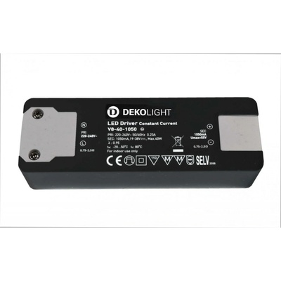 Deko-Light napájení BASIC, CC, V8-40-1050mA/40V konstantní proud 1050 mA IP20 19-38V DC 20,00-40,00 W 862201