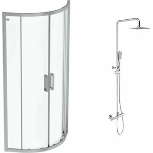 Ideal Standard Комплект душ кабина Ideal Standard Connect 2 хром 80x80 и душ колона OMNIRES Y хром (K9250EO+Y1244X-6/KCR)