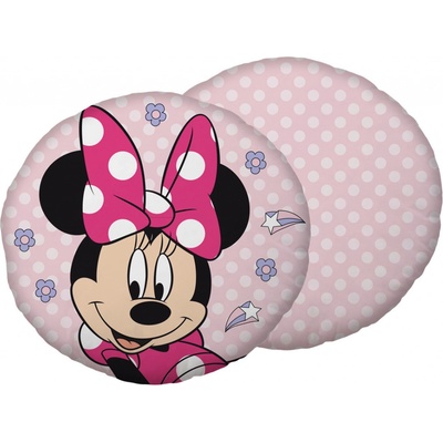 Jerry Fabrics Tvarovaný mikroplyšový vankúš Minnie Dots priemer 40