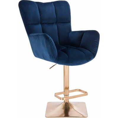 LuxuryForm Design Aurora Velur na zlatej hranatej podstave modré