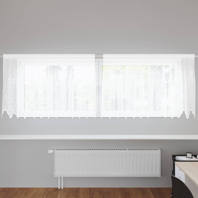 vidaXL Перде от дантела Бяло 80 x 300 cm Полиестер (4107774)
