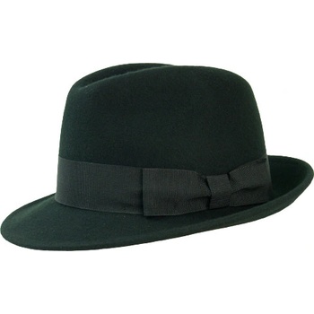 Pánský vlněný klobouk s rypsovou stuhou černý černá
