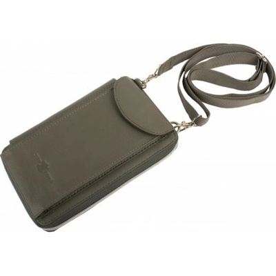 Taška přes rameno na smartphone HUNTER šedá kůže 20 × 13 cm