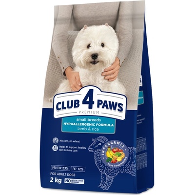 Club4Paws Premium pre dospelých psov malých plemien jahňa a rýža 2 kg