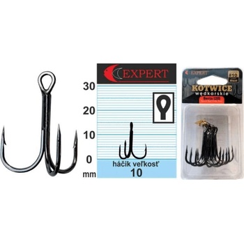 EXPERT plaváky trojháček s protihrotem 1215 černý vel.10 7 ks
