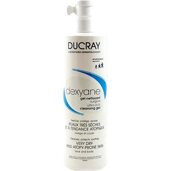 Ducray Dexyane mycí gel na obličej a tělo pro suchou až atopickou pokožku Paraben Free, Soap Free, Fragrance Free, Physiological pH - Hypoallergenic (Extra Rich) 400 ml
