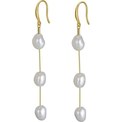 Majya Strieborné náušnice s perlami KATIE pozlátené 11675