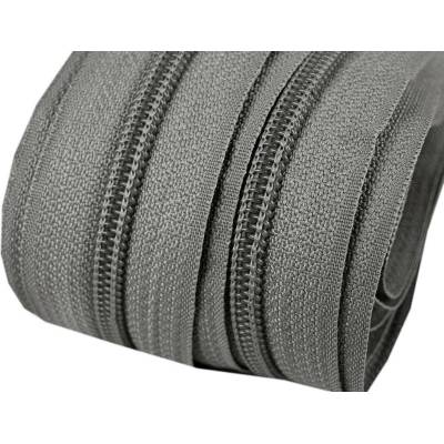 Zip spirálový 5 mm metráž pro jezdce typu POL 316 šedá neutrální