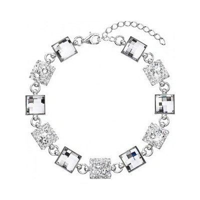 Evolution Group stříbrný náramok se Swarovski krystaly bílý 33047.1