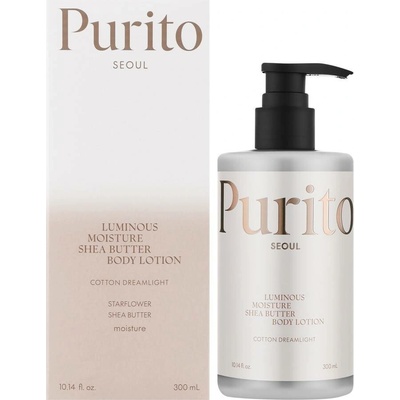 PURITO SEOUL - LUMINOUS MOISTURE SHEA BUTTER BODY LOTION COTTON DREAMLIGHT - Tělové mléko s bambuckým máslem a bavlněnou vůní 300 ml