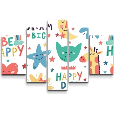 Sablio Obraz - 5-dílný Happy day - 125x90 cm