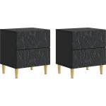 vidaXL Нощно шкафче 2 бр. Черно 43 x 34, 5 x 48 см Инженерна дървесина (894988)