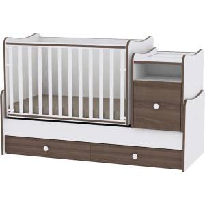 Lorelli Трансформиращо се легло Lorelli - Trend Plus, Бяло/Орех (10150400026A)