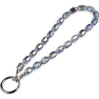 Přívěsek na mobil ze skleněných korálků šedofialová 1ks – Zboží Živě