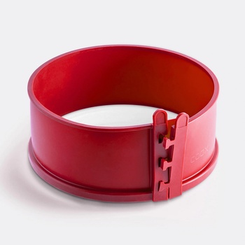 coox Силиконова форма COOX с порцеланова основа в червен цвят - Ø18 х h7 см (COOX 1602-301)