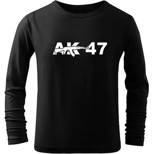 DRAGOWA детска тениска с дълъг ръкав ak47, черна (4578)