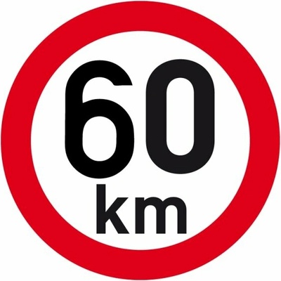 Reflexná samolepka rýchlosť 60 km, průměr 200 mm