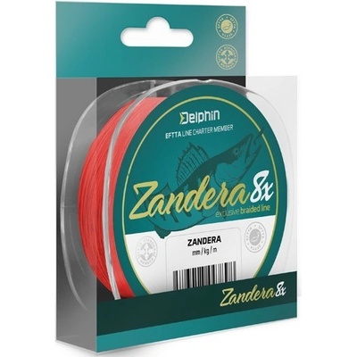 Delphin Šnúra Zander 8 Fluo Červená 150m 0,10mm 6,9kg