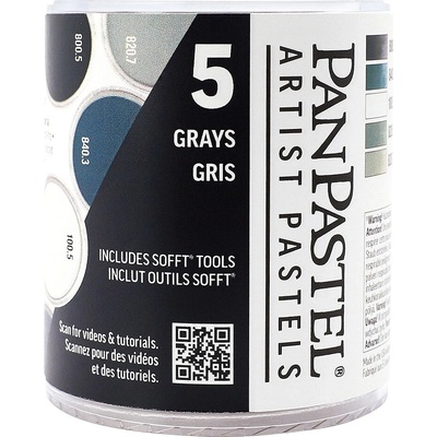 PanPastel sada suchých pastelů 5 odstínů greys šedé tóny