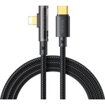 Mcdodo Кабел за данни - Mcdodo (CA-3390) - USB-C → Lightning, 90° дизайн, 36W, прозрачен дизайн, 1.2m - Черен