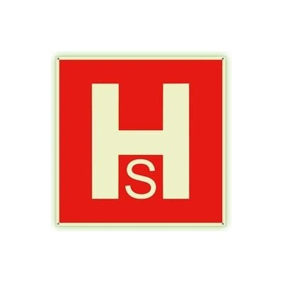Hydrant suchovod - fotoluminiscenční tabulka s dírkami, plast 2 mm 150x150 mm