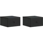 vidaXL Спален шкаф с монтаж на стена 2 бр. Черно 33 x 34, 5 x 20 см (897918)
