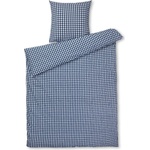 Juna Бяло и тъмносиньо крепирано спално бельо за единично легло 140x200 cm Bæk&Bølge - JUNA (637020)