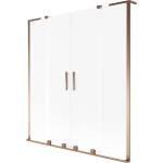 Mexen Velar L Duo параван за вана 2-крилен плъзгащ се 150 x 150 cm, скреж, розово злато - 896-150-003-32-60 (896-150-003-32-60)