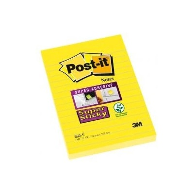 POST-IT Bloček Post-it Super Sticky 102x152 žltý linajky (MM066010)