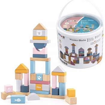 VIGA PolarB drevené kocky vo vedierku 60 ks