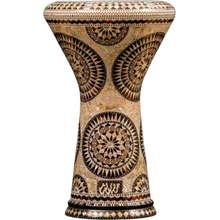 Gawharet El Fan Gawharet EL Fan Darbuka Doumbek Mother of pearl Arabic Flowers 8.75” x 17”