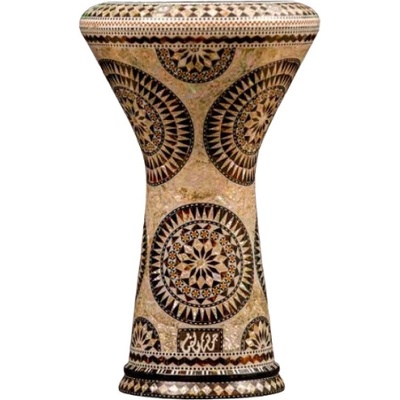 Gawharet El Fan Gawharet EL Fan Darbuka Doumbek Mother of pearl Arabic Flowers 8.75” x 17”
