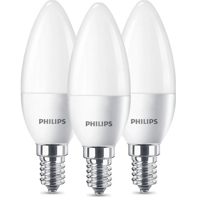 Philips sviečka, 5W, E14, teplá biela, 3ks 8719514313385