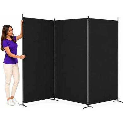 zahrada-XL 3dílný paraván černá 525 x 180 cm textil