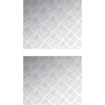 vidaXL Стъпало Правоъгълна 2 pcs Сребрист 60 x 50 cm Алуминий (4104347)