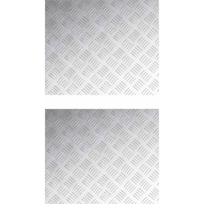 vidaXL Стъпало Правоъгълна 2 pcs Сребрист 60 x 50 cm Алуминий (4104347)