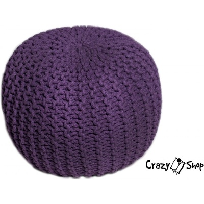 CrazyShop pletený PUF SOLID fialová