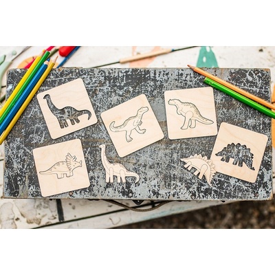 BeWooden Lišiacke vkladacie puzzle 4 v1 Dino